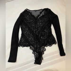 NWOT Guess Los Angeles Black Lace Bodysuit